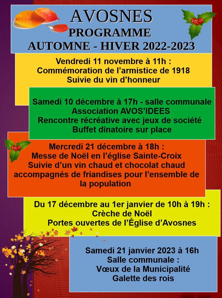 Programme Automne-Hiver 22-23