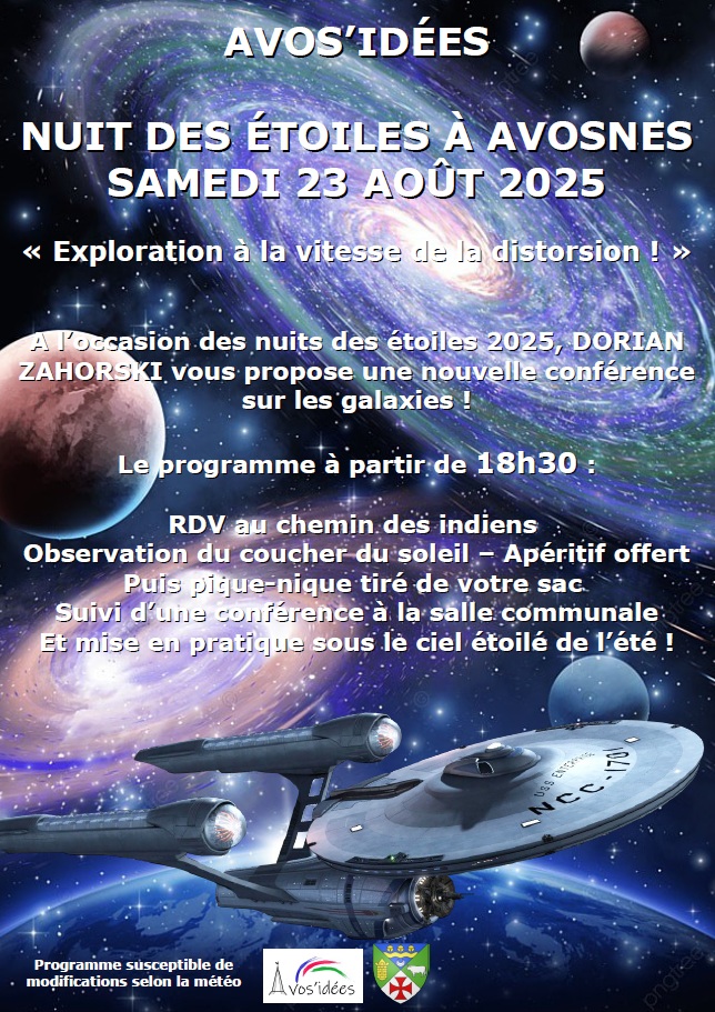 AVOSNES NUIT DES ETOILES CONFERENCE GALAXIES
